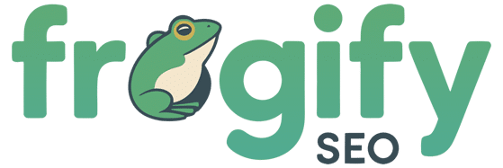 Frogify SEO logo – creative frog icon representing digital marketing and SEO services.